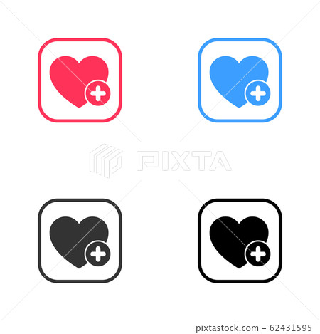 Favorites icon with plus symbol. Favorite icon, heart add plus sign, bookmark symbol, button Favorites icon with plus symbol. Favorite icon, heart add plus sign, bookmark symbol, button 62431595