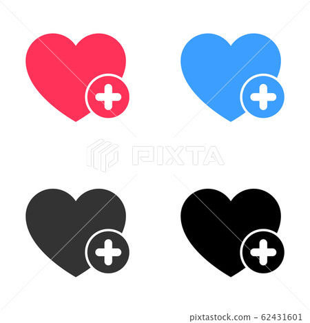 Favorites icon with plus symbol. Favorite icon, heart add plus sign, bookmark symbol, button Favorites icon with plus symbol. Favorite icon, heart add plus sign, bookmark symbol, button 62431601