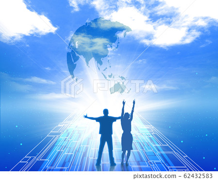 Bright Future Women Men Earth World Map Stock Illustration 62432583 Pixta