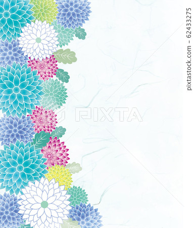 Chrysanthemum: Japanese style, Japanese pattern, Japanese frame, Chrysanthemum, Chrysanthemum flower pattern, Leaf, Plant, Cool, Beautiful, Simple, Watercolor, Bleeding, Japanese style 62433275