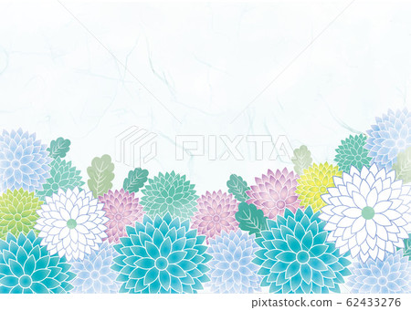 Chrysanthemum: Japanese style, Japanese pattern, Japanese frame, Chrysanthemum, Chrysanthemum flower pattern, Leaf, Plant, Cool, Beautiful, Simple, Watercolor, Bleeding, Japanese style 62433276