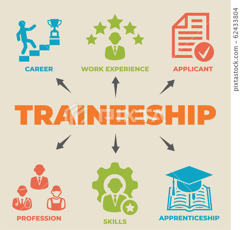 TRAINEESHIP Concept with icons and signs TRAINEESHIP Concept with icons and signs 62433804