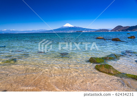 靜岡縣 來自富士山和駿河灣 伊豆半島 照片素材 圖片 圖庫