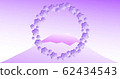 Violet theme on sakura grouping on circle shape with background fuji mountain, illustration picture 62434543