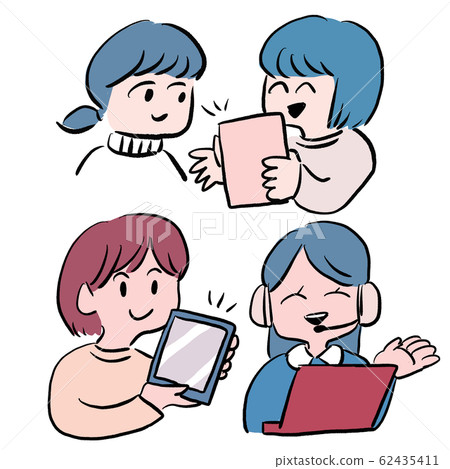 Tablet users and support - Stock Illustration [62435411] - PIXTA