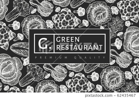 Hand drawn sketch vegetables design. Organic fresh 62435467
