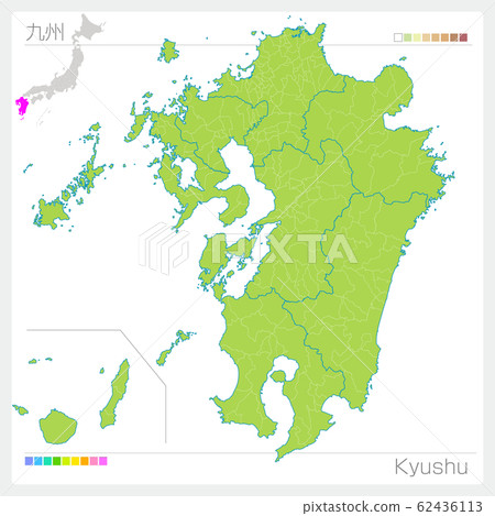 九州的九州地圖（綠色） 62436113