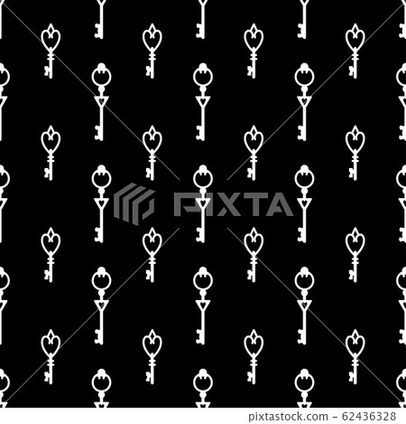 Vintage keys black and white vector seamless pattern Vintage keys black and white vector seamless pattern 62436328