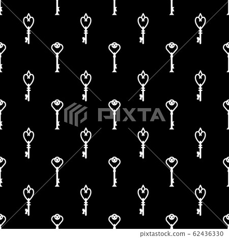 Vintage keys black and white vector seamless pattern Vintage keys black and white vector seamless pattern 62436330