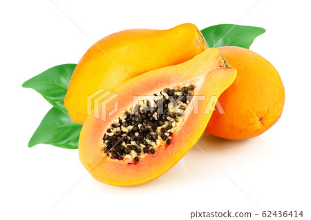 ripe cut papaya isolated on a white background ripe cut papaya isolated on a white background 62436414