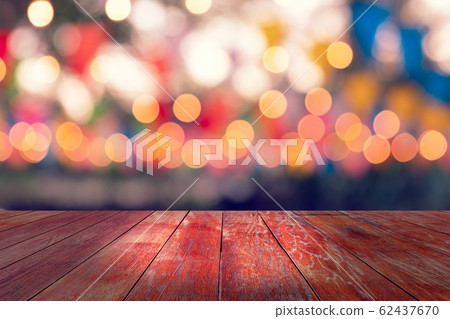 top desk with blur restaurant background,Wooden 62437670