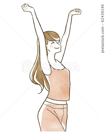 A woman stretching out - Stock Illustration [62439140] - PIXTA