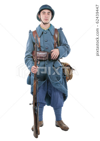 French soldier 1914 1918 isolated on a white 62439447