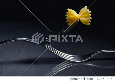Piece Of Butterfly Pasta On A Fork Piece Of Butterfly Pasta On A Fork 62439487