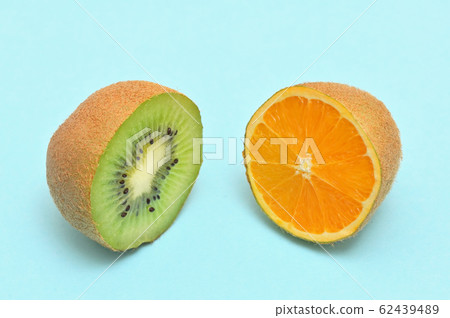 Surrealism Fruits Collage With Orange and Kiwi Surrealism Fruits Collage With Orange and Kiwi 62439489