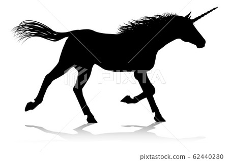 Unicorn Silhouette Horned Horse 스톡일러스트 62440280 Pixta