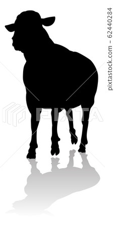 Sheep or Lamb Farm Animal in Silhouette Sheep or Lamb Farm Animal in Silhouette 62440284