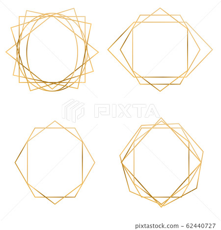 Gold geometric polygonal frames Gold geometric polygonal frames 62440727