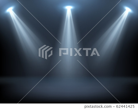Vector stage illuminated by spotlights 62441425