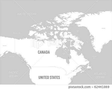 black and white physical map of canada