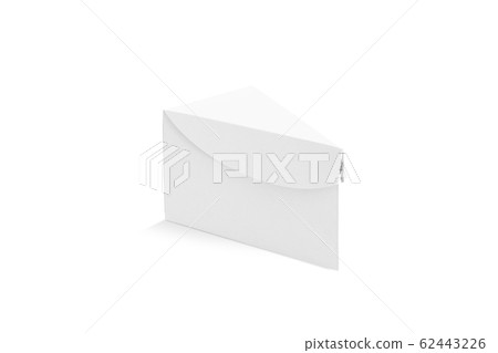 Blank white cake piece box mockup, left side view 62443226