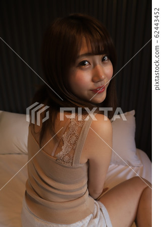 Daily and room wear of a female college student model living alone in the city Daily and room wear of a female college student model living alone in the city 62443452