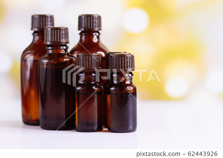 Bottles with organic essential aroma oil with lavender flower 62443926