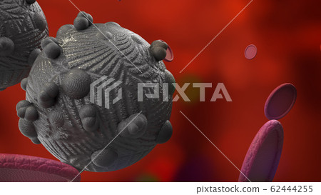 The virus in dark tone 3d rendering for  medicine  and  healthcare content. 62444255