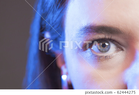 Close-up of woman's blue eye Close-up of woman's blue eye 62444275