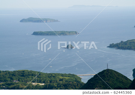 Hagi city islands seen from Mt. 62445360