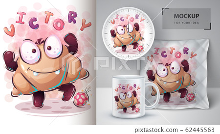 Croissant play football poster and merchandising 62445563