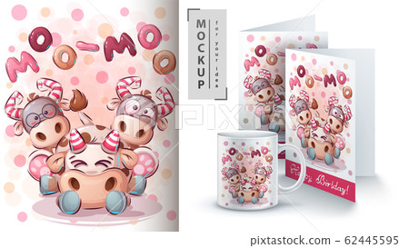 Cute cow poster and merchandising 62445595