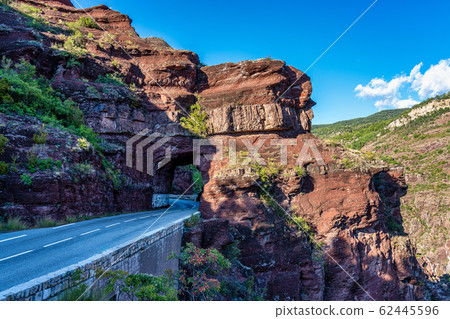 Gorges de Daluis or Chocolate canyon in Provence-Alpes, France. Gorges de Daluis or Chocolate canyon in Provence-Alpes, France. 62445596
