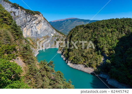 Lac de Monteynard Avignonet is an artificial water reservoir in France 62445742