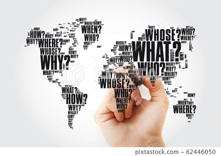 Question Words World Map in Typography Question Words World Map in Typography 62446050