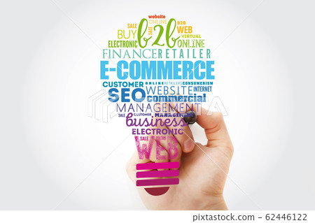 E-COMMERCE light bulb word cloud E-COMMERCE light bulb word cloud 62446122