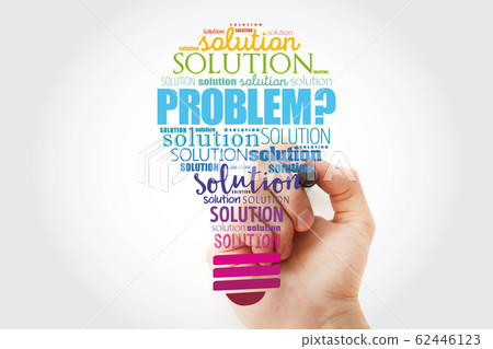 Problem and solution light bulb word cloud collage Problem and solution light bulb word cloud collage 62446123