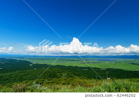 [Oga Peninsula, Akita Prefecture] Hachirogata Reclaimed Land Seen from Mt. 62446202