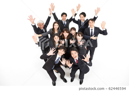 人數眾多，業務，緊張，揮舞，萬歲，鳥瞰 62446594