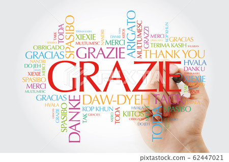 Grazie (Thank You in Italian) word cloud 62447021