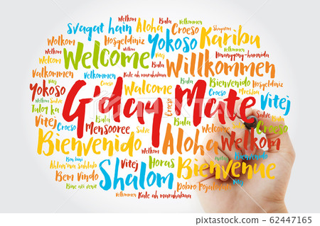 G'day Mate (Welcome in Australian) word cloud 62447165