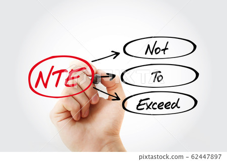 NTE - Not To Exceed acronym with marker 62447897