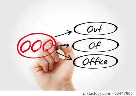OOO - Out Of Office acronym with marker OOO - Out Of Office acronym with marker 62447905