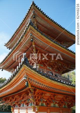 [Chugoku 33 Kannon Sacred Ground] Tenth Ichiban National Treasure Kojoji Mie Tower Close-up, Onomichi City, Hiroshima Prefecture 62448216