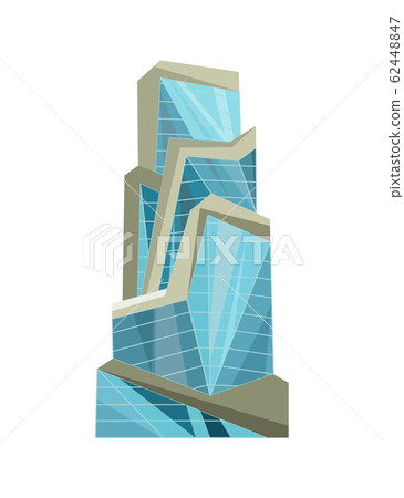Skyscraper building. Modern building flat... - Stock Illustration  [62448847] - PIXTA
