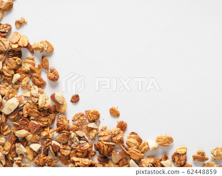 Homemade granola isolated on white Homemade granola isolated on white 62448859