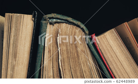 Close up beautiful ancient books pattern Close up beautiful ancient books pattern 62448989
