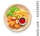 chicken nuggets with french fries 62449991