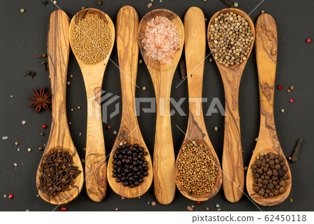 Spice and Food - Background made of various spices Spice and Food - Background made of various spices 62450118