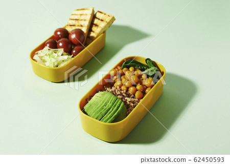 bento lunch with tofu and quinoa 62450593